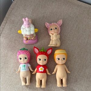 Cute Doll Set with Strawberry and Bunny Outfits